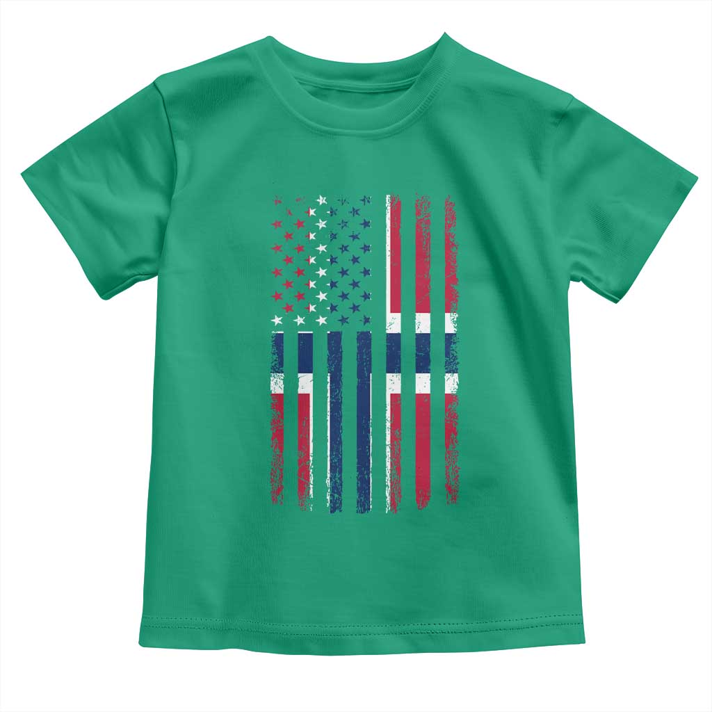 Norwegian Roots Half American Flag USA Norway Pride Toddler T Shirt
