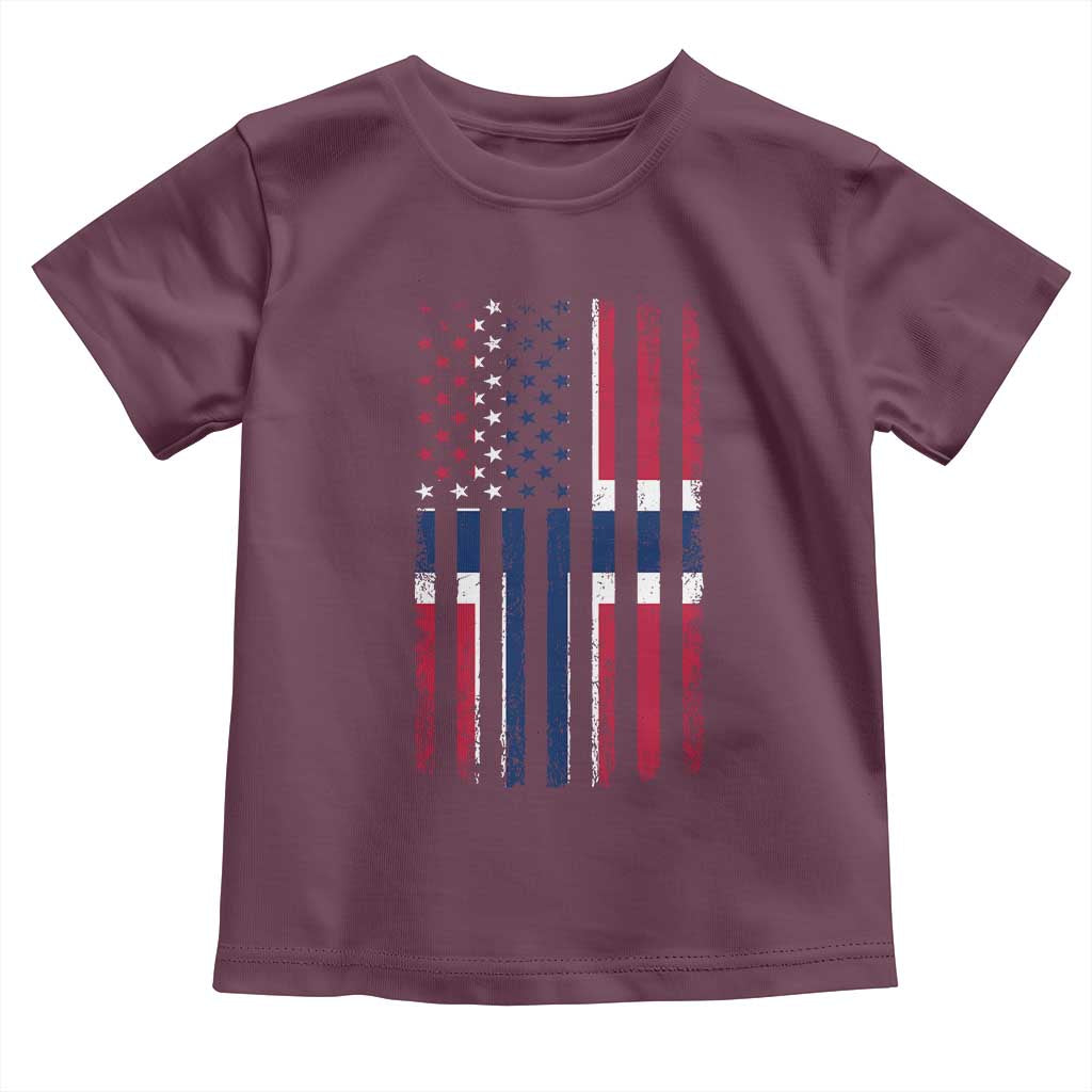 Norwegian Roots Half American Flag USA Norway Pride Toddler T Shirt