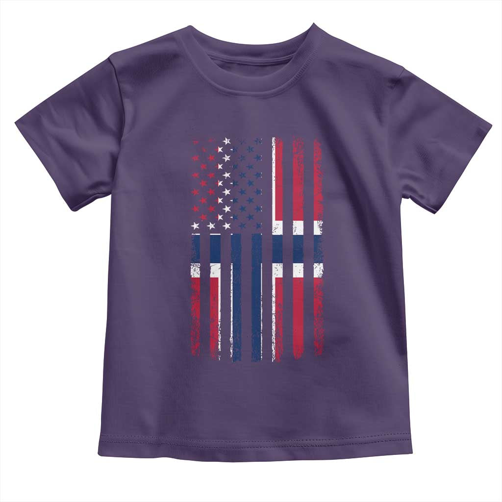 Norwegian Roots Half American Flag USA Norway Pride Toddler T Shirt