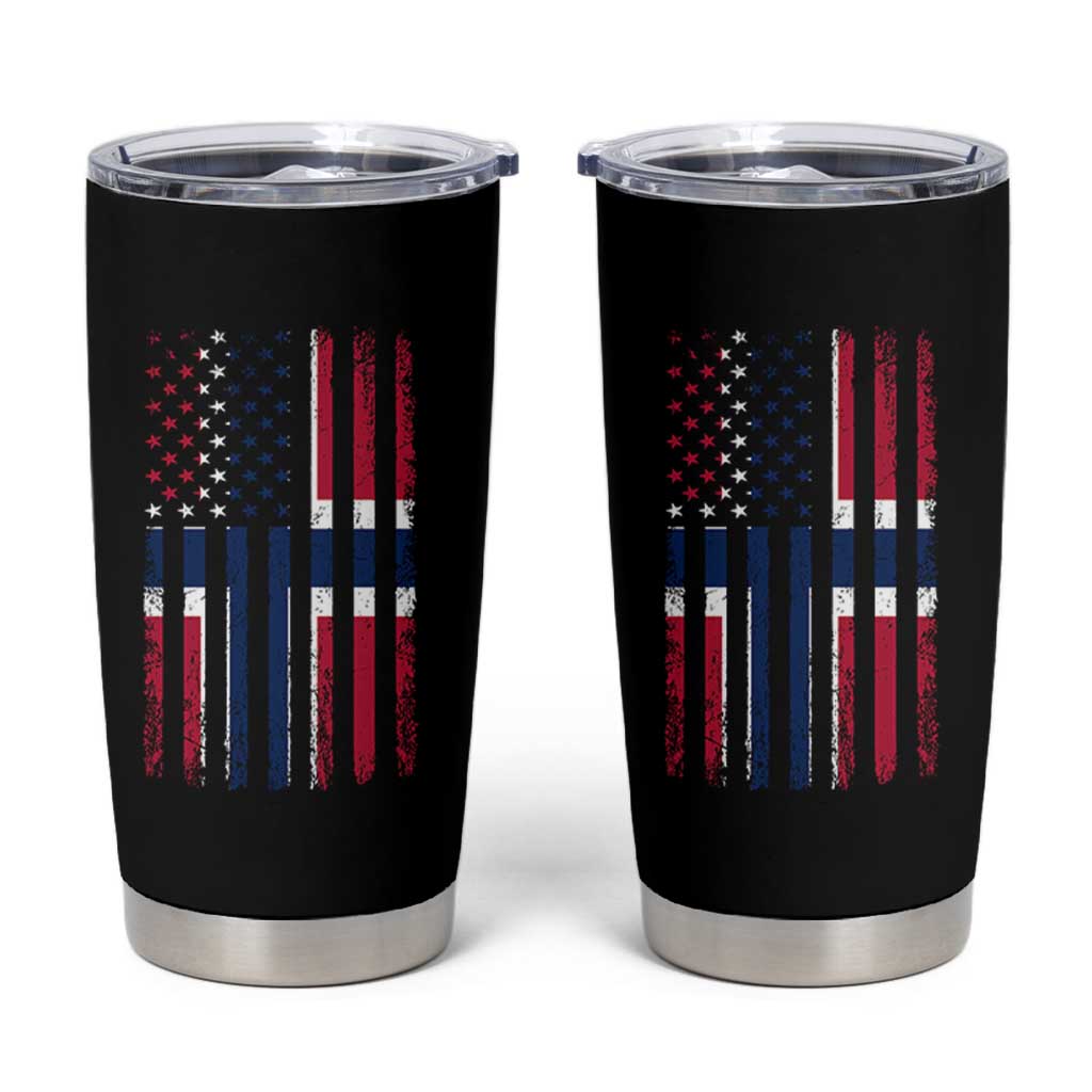 Norwegian Roots Half American Flag USA Norway Pride Tumbler Cup