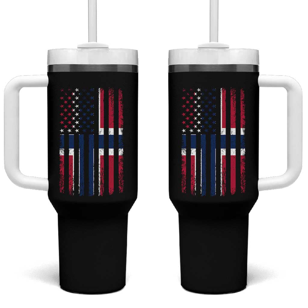 Norwegian Roots Half American Flag USA Norway Pride Tumbler With Handle