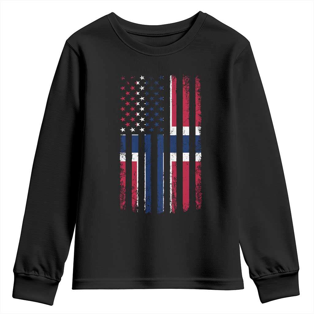 Norwegian Roots Half American Flag USA Norway Pride Youth Sweatshirt