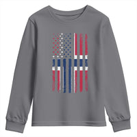 Norwegian Roots Half American Flag USA Norway Pride Youth Sweatshirt