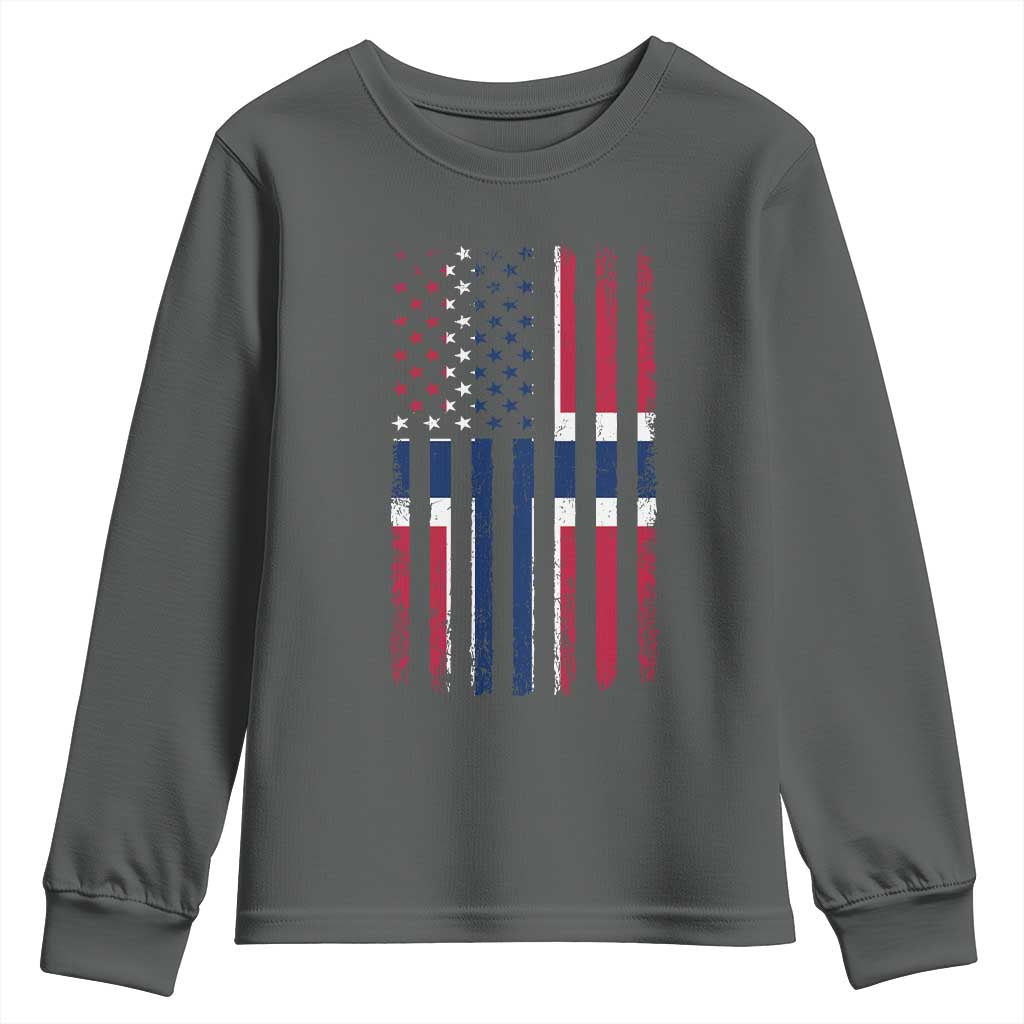 Norwegian Roots Half American Flag USA Norway Pride Youth Sweatshirt