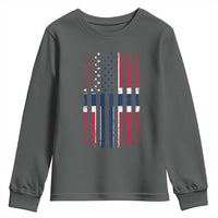 Norwegian Roots Half American Flag USA Norway Pride Youth Sweatshirt