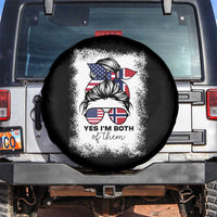 Yes I'm Both of Them Half Norwegian American Spare Tire Cover