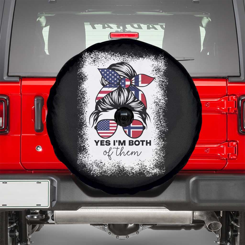 Yes I'm Both of Them Half Norwegian American Spare Tire Cover