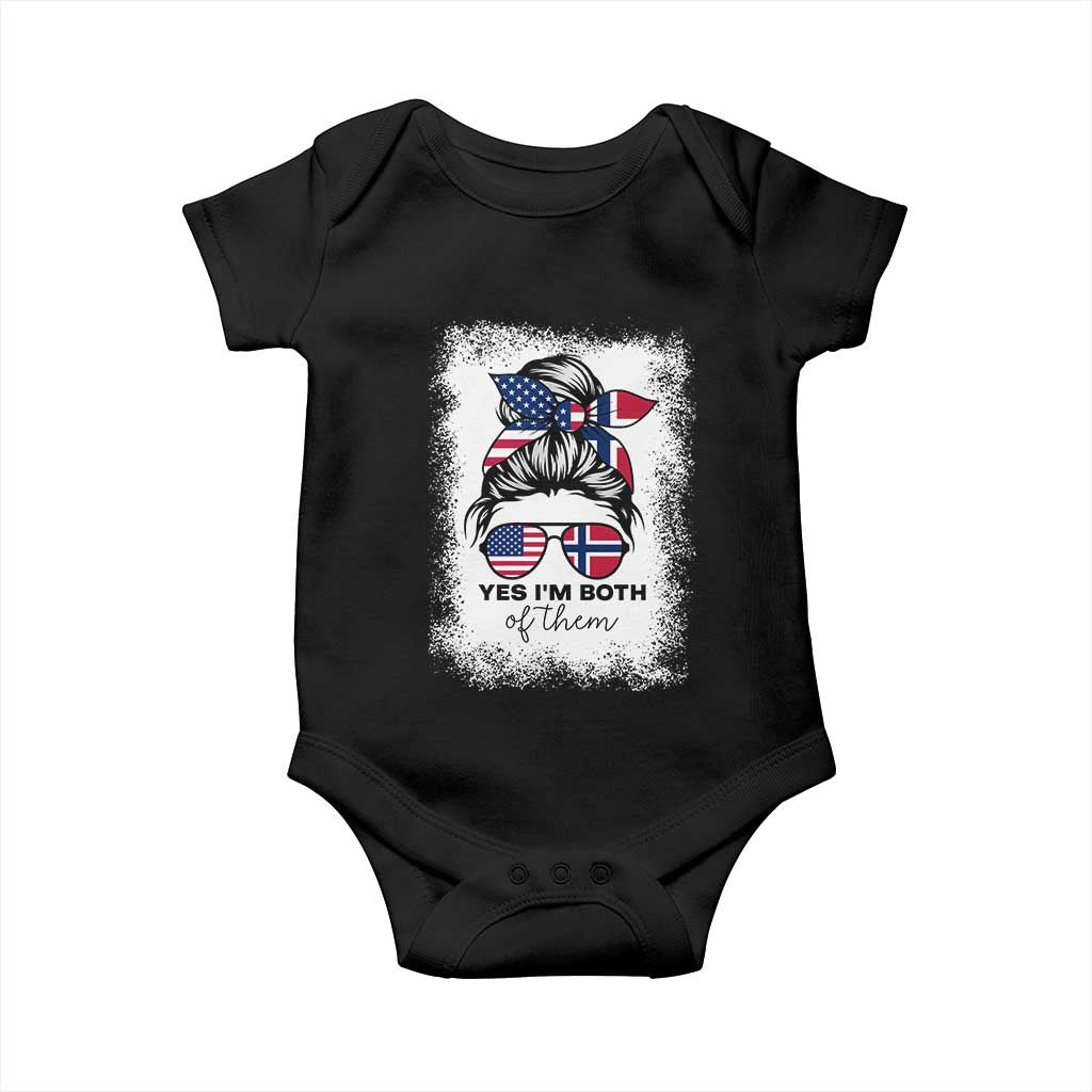 Yes I'm Both of Them Half Norwegian American Baby Onesie