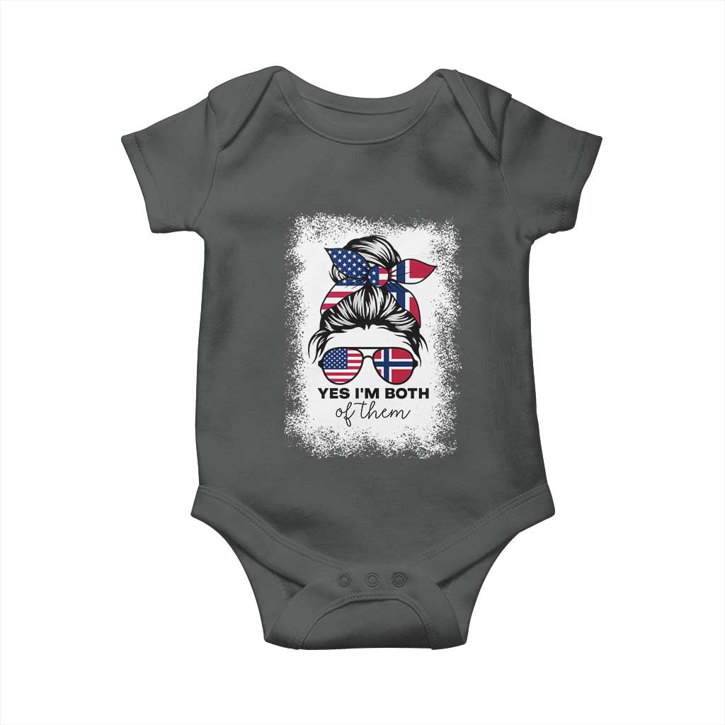 Yes I'm Both of Them Half Norwegian American Baby Onesie