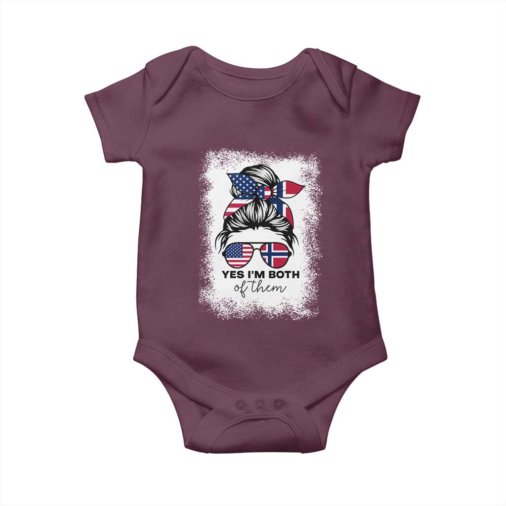 Yes I'm Both of Them Half Norwegian American Baby Onesie