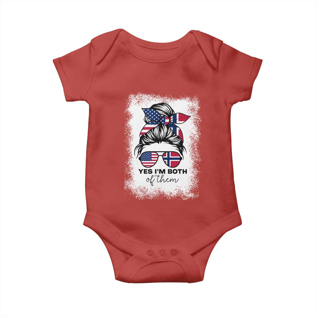 Yes I'm Both of Them Half Norwegian American Baby Onesie