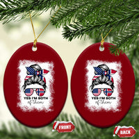 Yes I'm Both of Them Half Norwegian American Ceramic Ornament