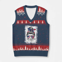 Yes I'm Both of Them Half Norwegian American V-Neck Knit Sweater Vest