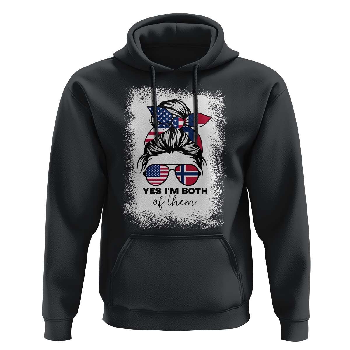 Yes I'm Both of Them Half Norwegian American Hoodie