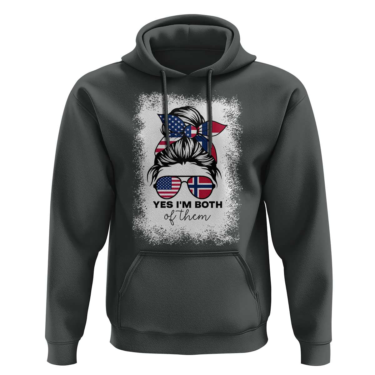 Yes I'm Both of Them Half Norwegian American Hoodie
