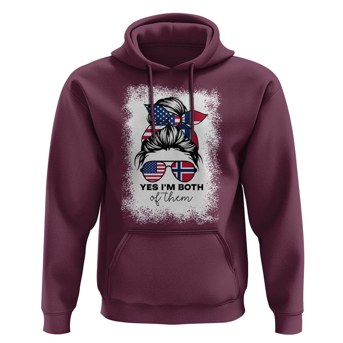 Yes I'm Both of Them Half Norwegian American Hoodie