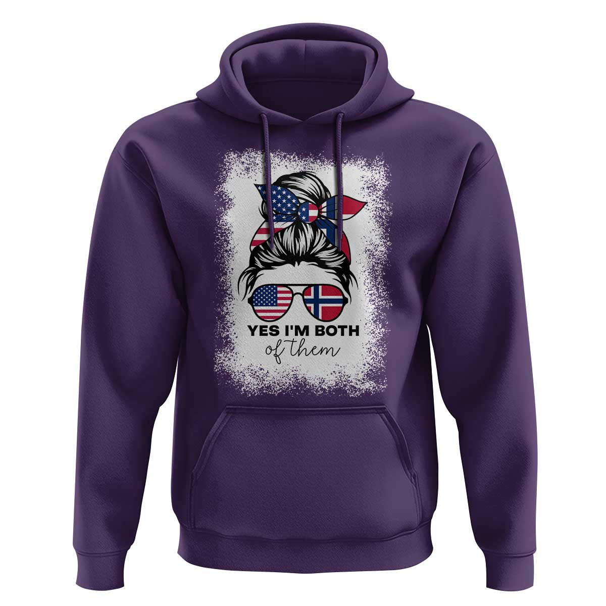 Yes I'm Both of Them Half Norwegian American Hoodie