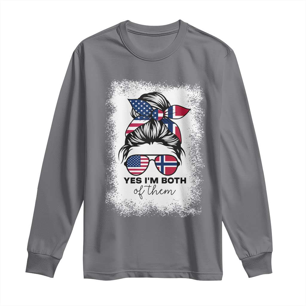 Yes I'm Both of Them Half Norwegian American Long Sleeve Shirt