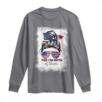 Yes I'm Both of Them Half Norwegian American Long Sleeve Shirt