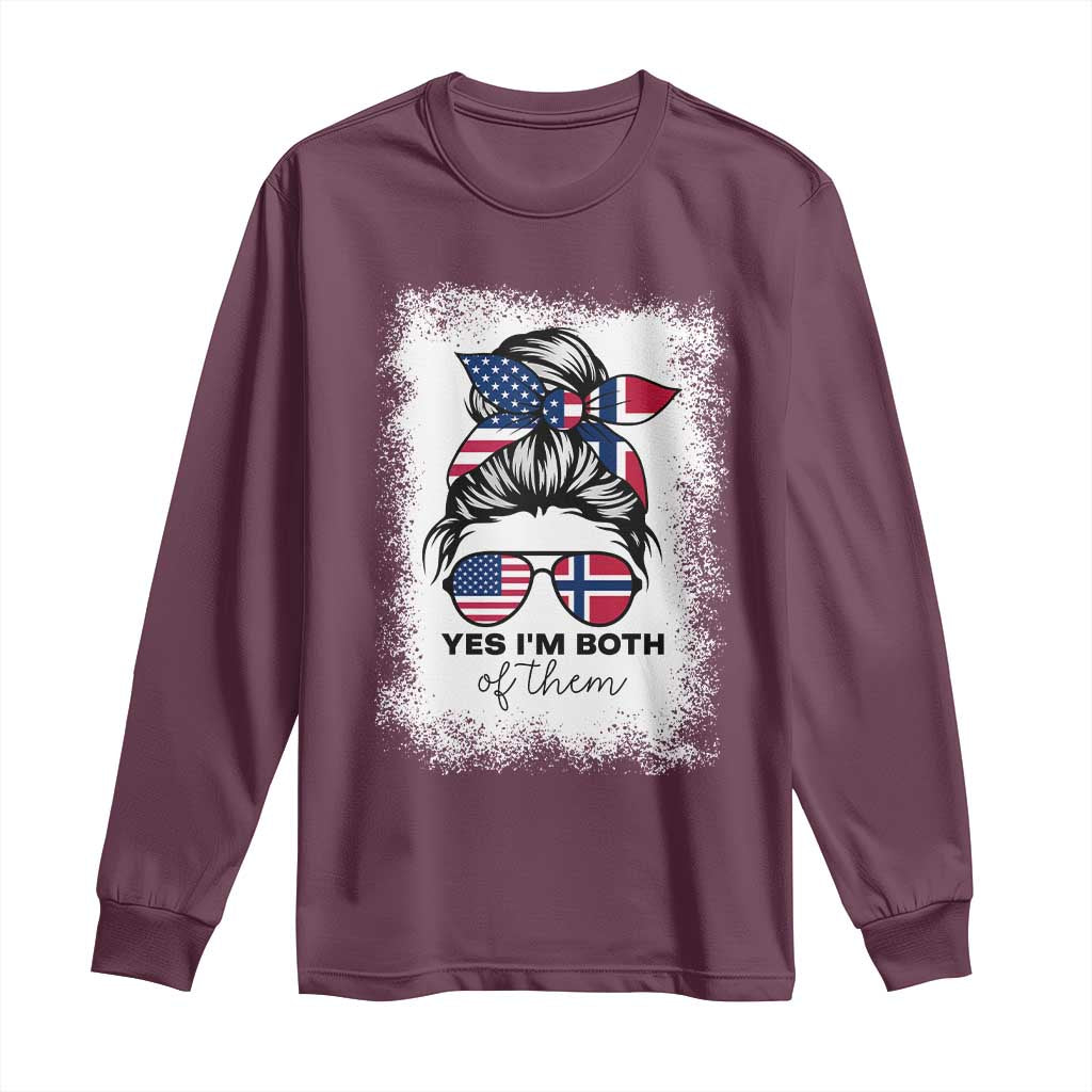 Yes I'm Both of Them Half Norwegian American Long Sleeve Shirt