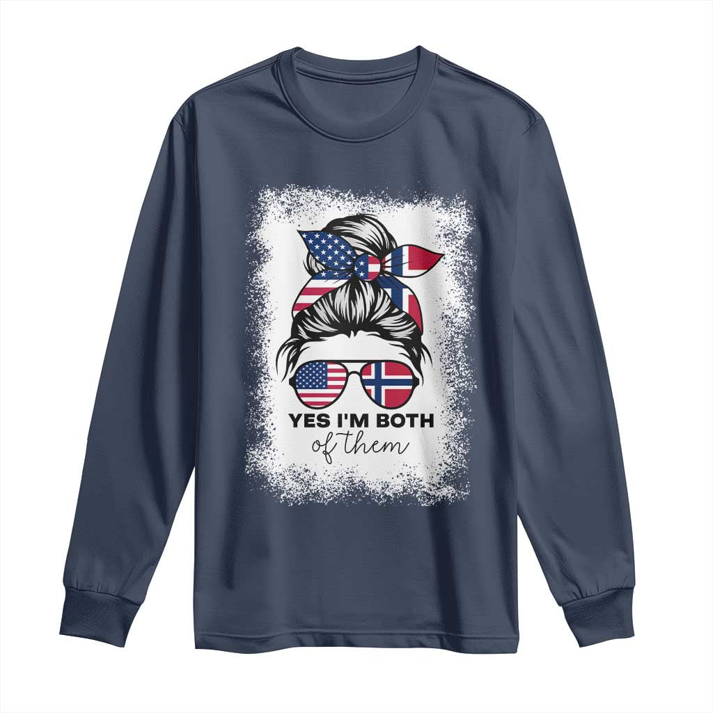 Yes I'm Both of Them Half Norwegian American Long Sleeve Shirt