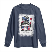 Yes I'm Both of Them Half Norwegian American Long Sleeve Shirt