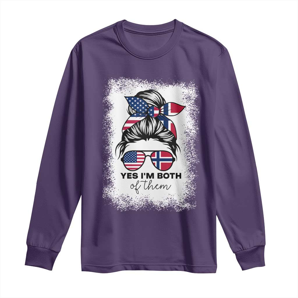 Yes I'm Both of Them Half Norwegian American Long Sleeve Shirt