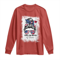 Yes I'm Both of Them Half Norwegian American Long Sleeve Shirt