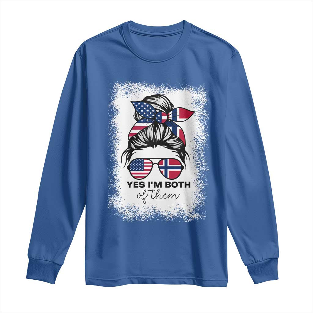 Yes I'm Both of Them Half Norwegian American Long Sleeve Shirt