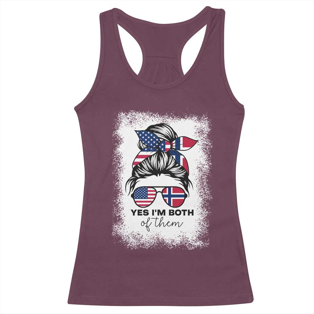 Yes I'm Both of Them Half Norwegian American Racerback Tank Top
