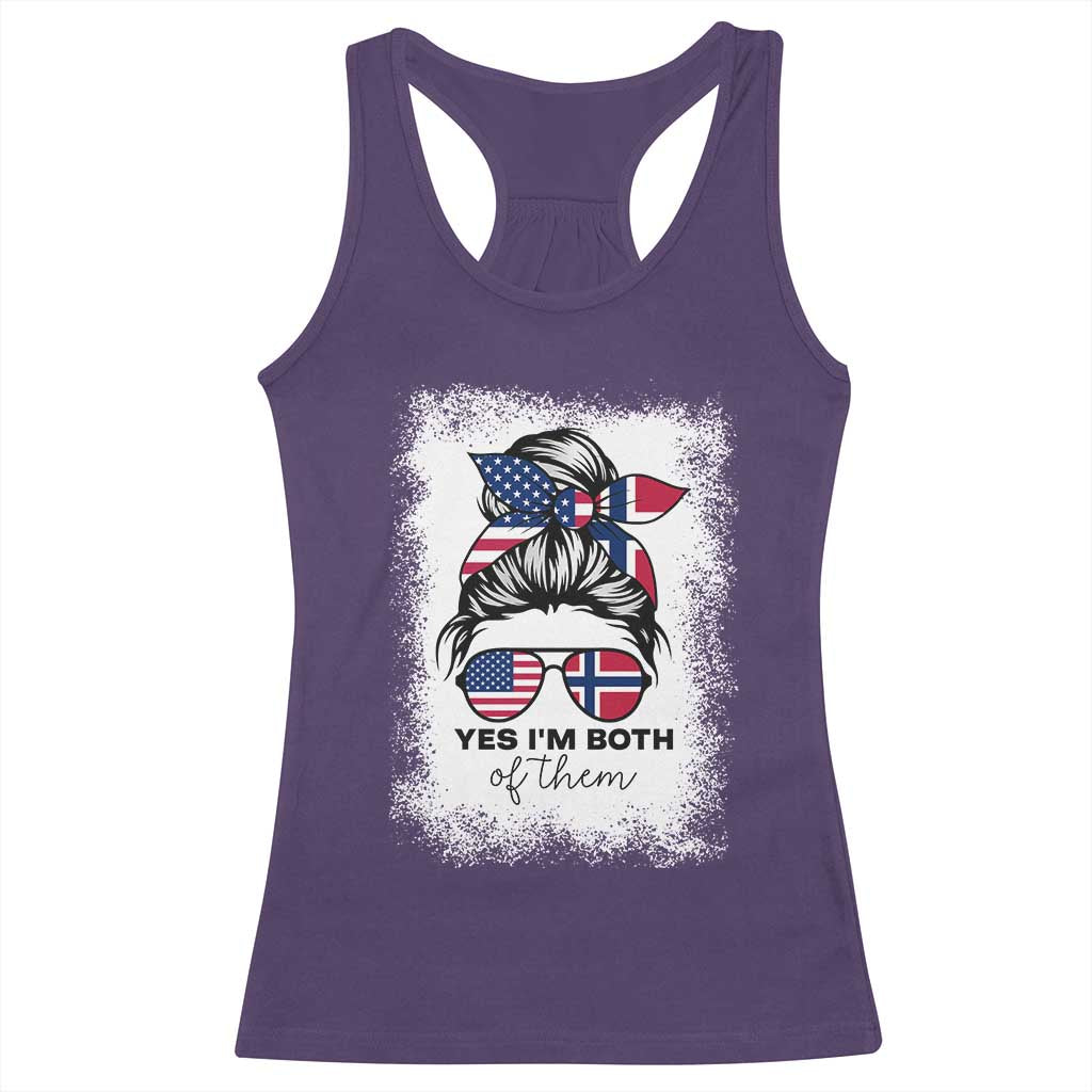 Yes I'm Both of Them Half Norwegian American Racerback Tank Top