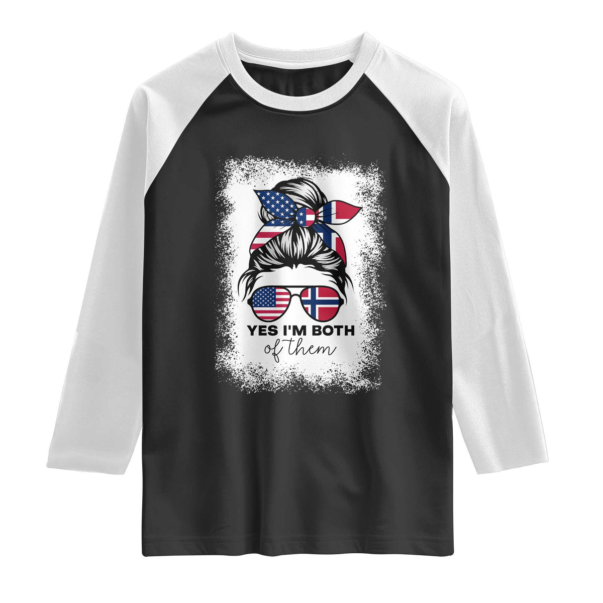 Yes I'm Both of Them Half Norwegian American Raglan Shirt