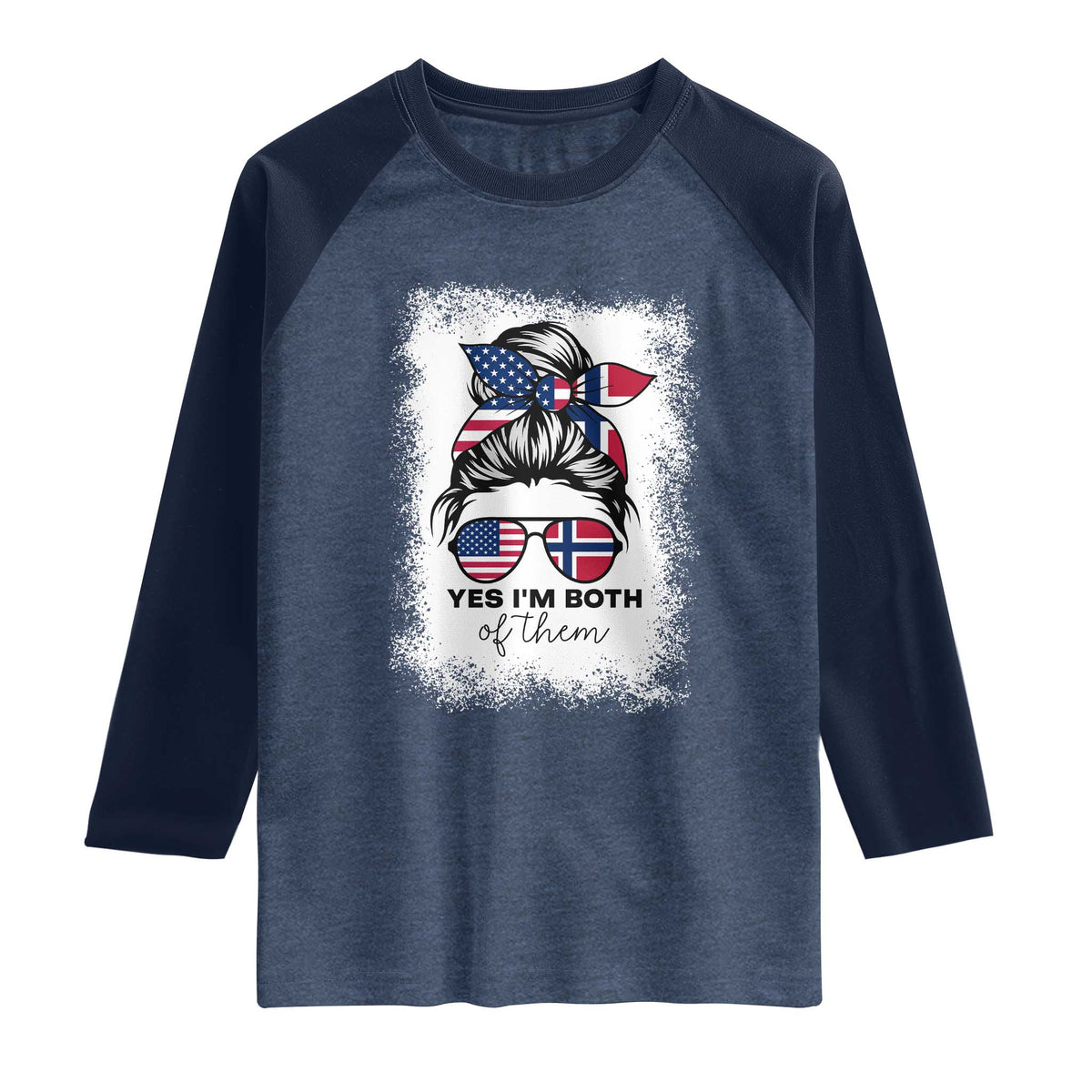 Yes I'm Both of Them Half Norwegian American Raglan Shirt
