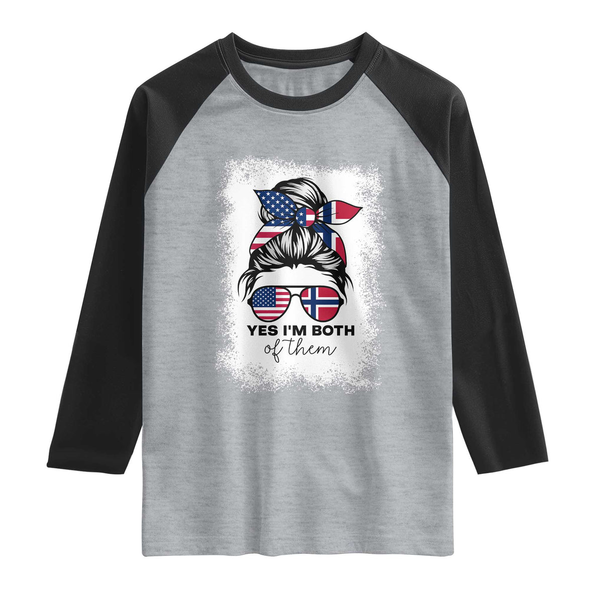 Yes I'm Both of Them Half Norwegian American Raglan Shirt