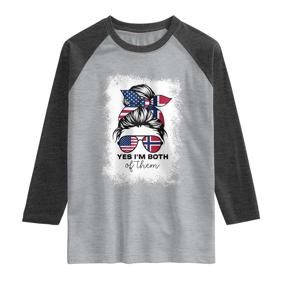 Yes I'm Both of Them Half Norwegian American Raglan Shirt