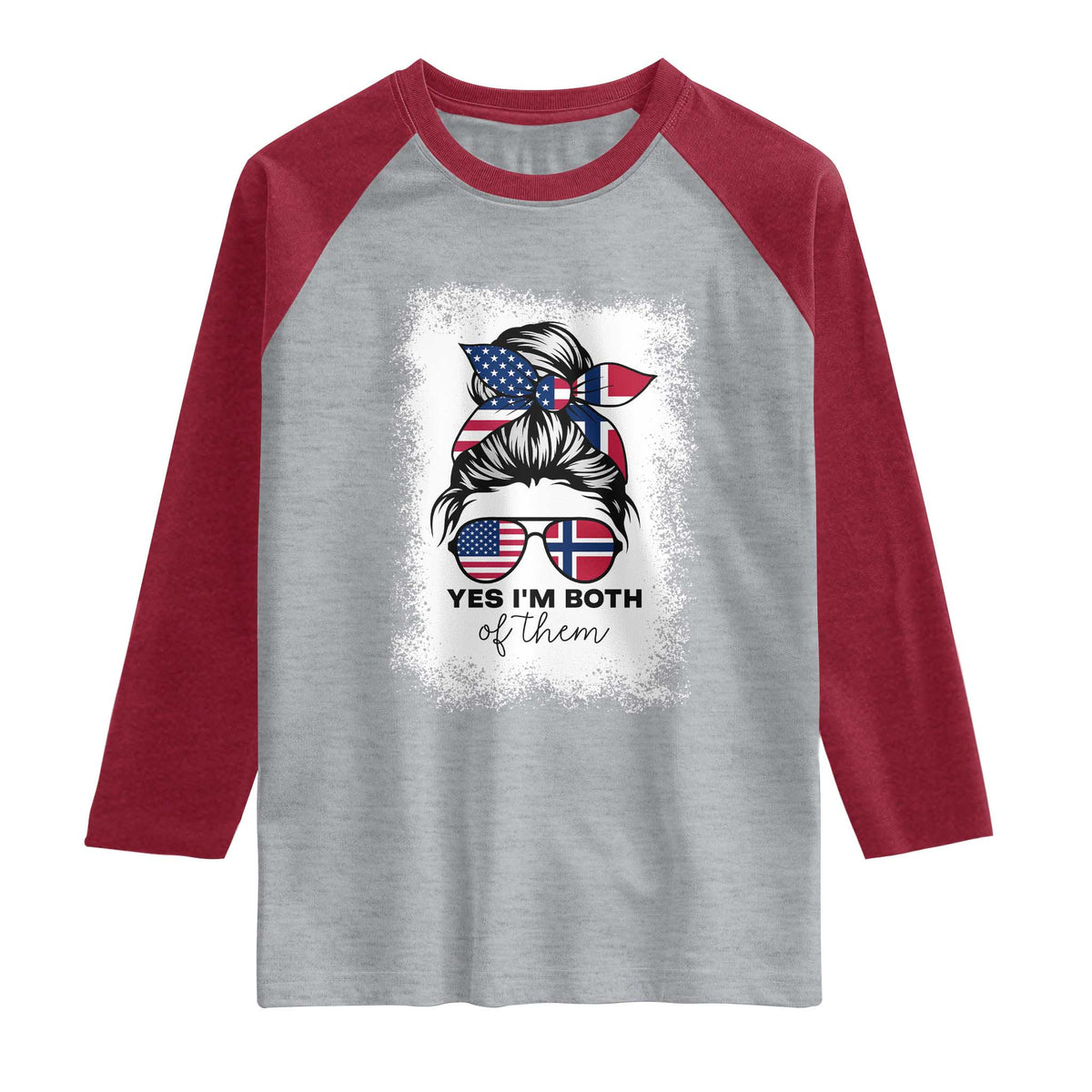 Yes I'm Both of Them Half Norwegian American Raglan Shirt