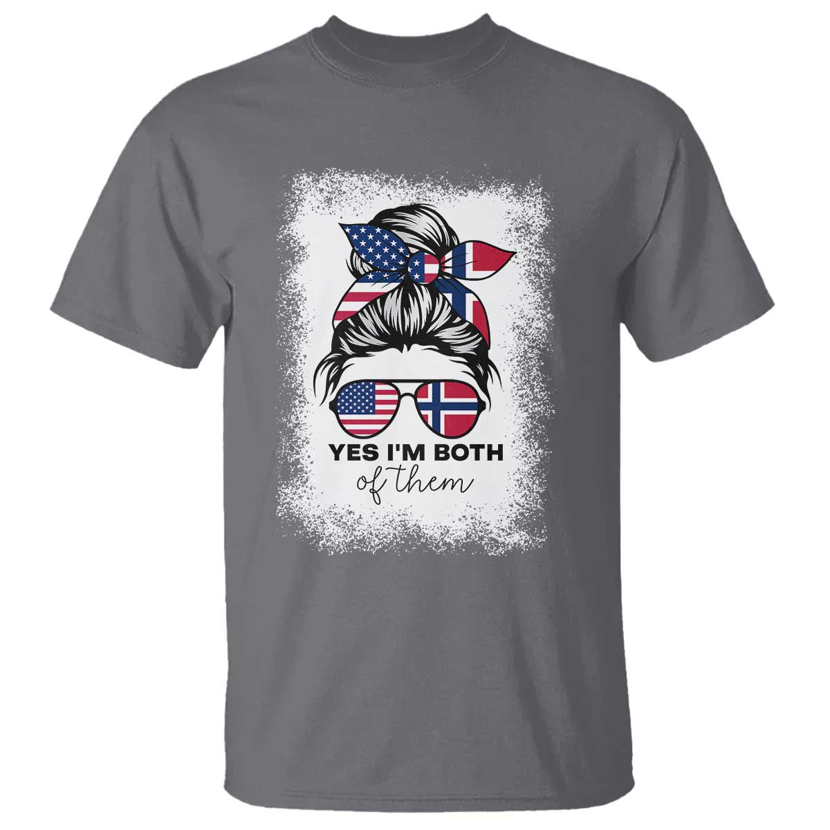 Yes I'm Both of Them Half Norwegian American T Shirt