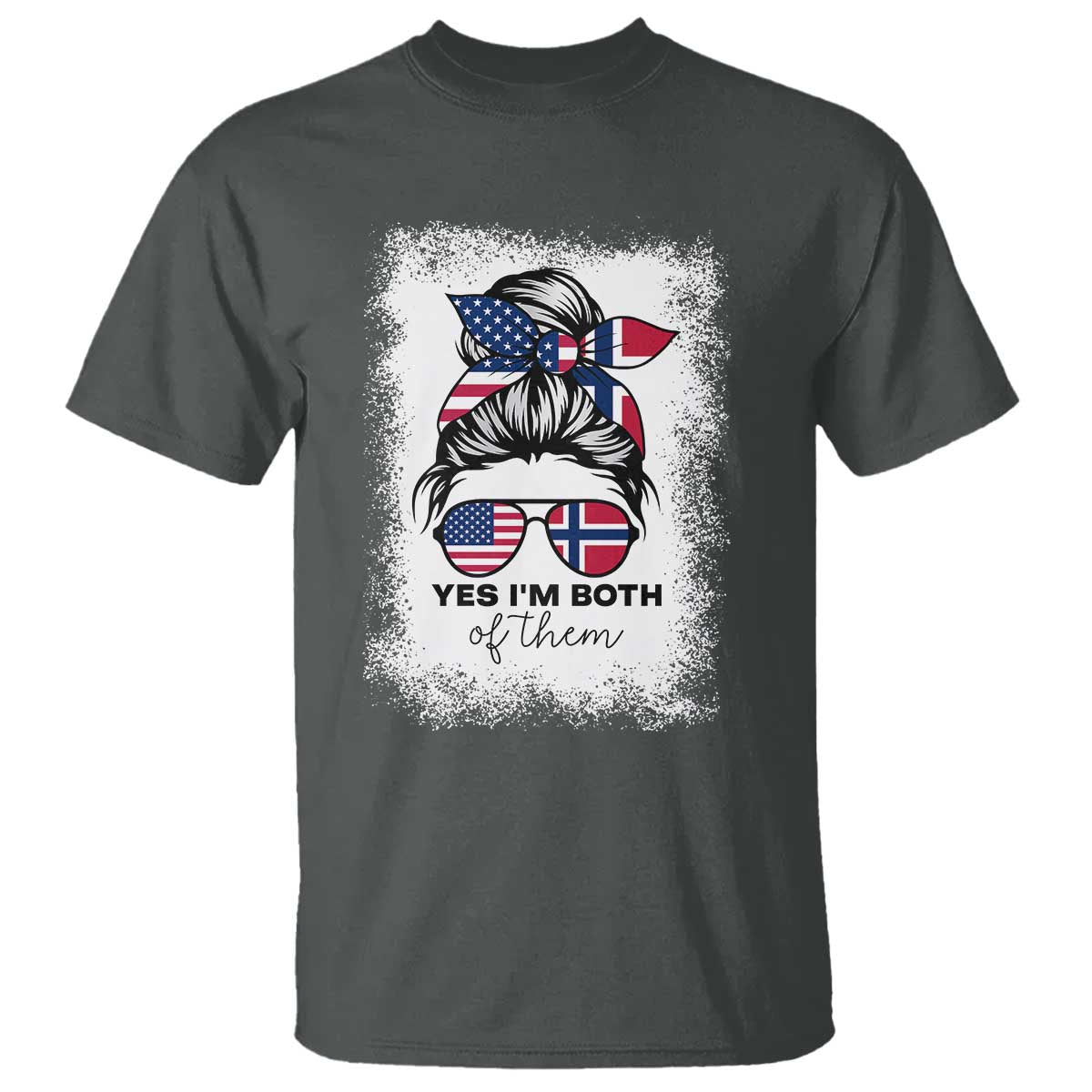 Yes I'm Both of Them Half Norwegian American T Shirt
