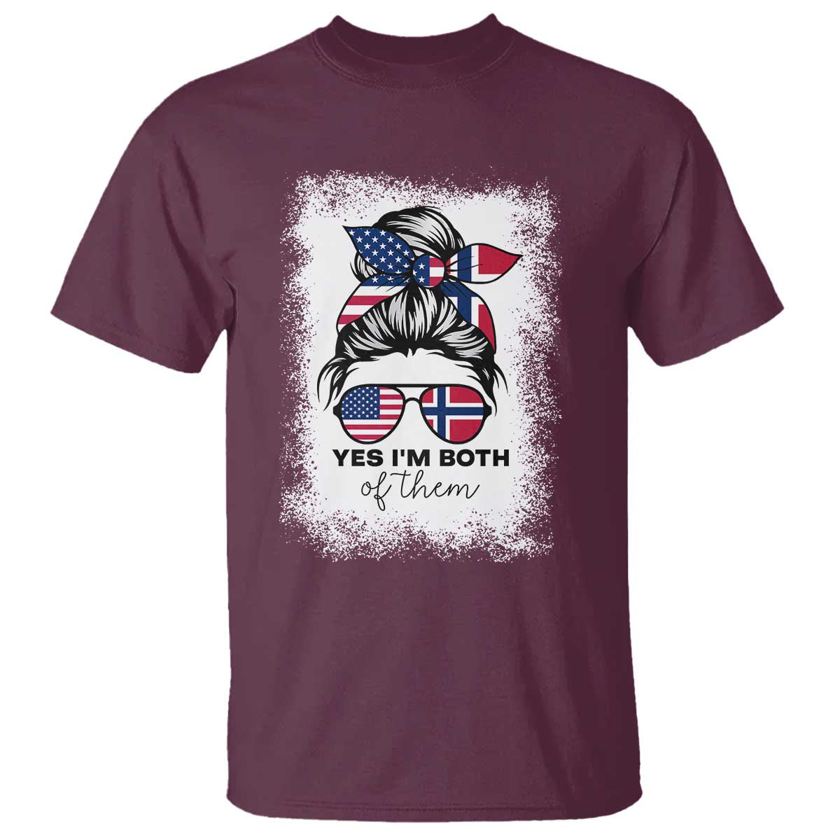 Yes I'm Both of Them Half Norwegian American T Shirt