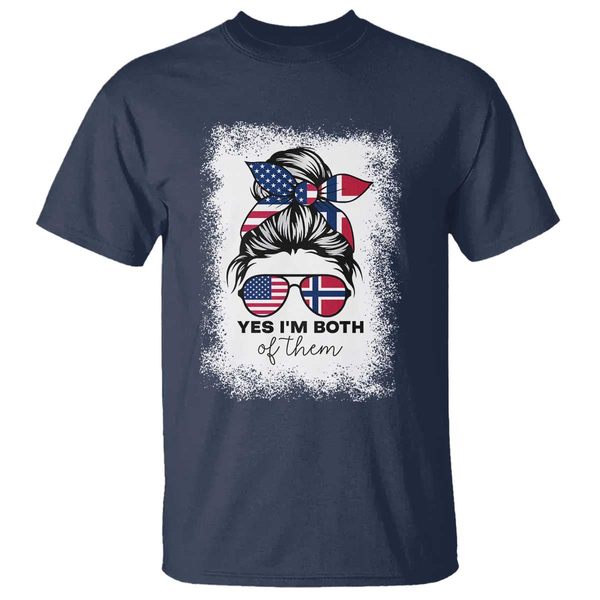 Yes I'm Both of Them Half Norwegian American T Shirt