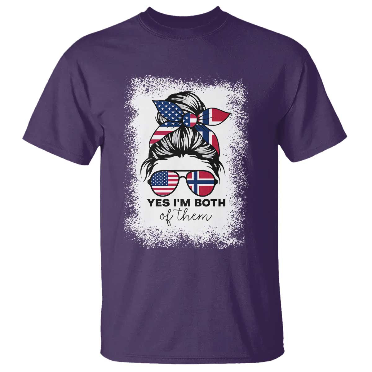 Yes I'm Both of Them Half Norwegian American T Shirt