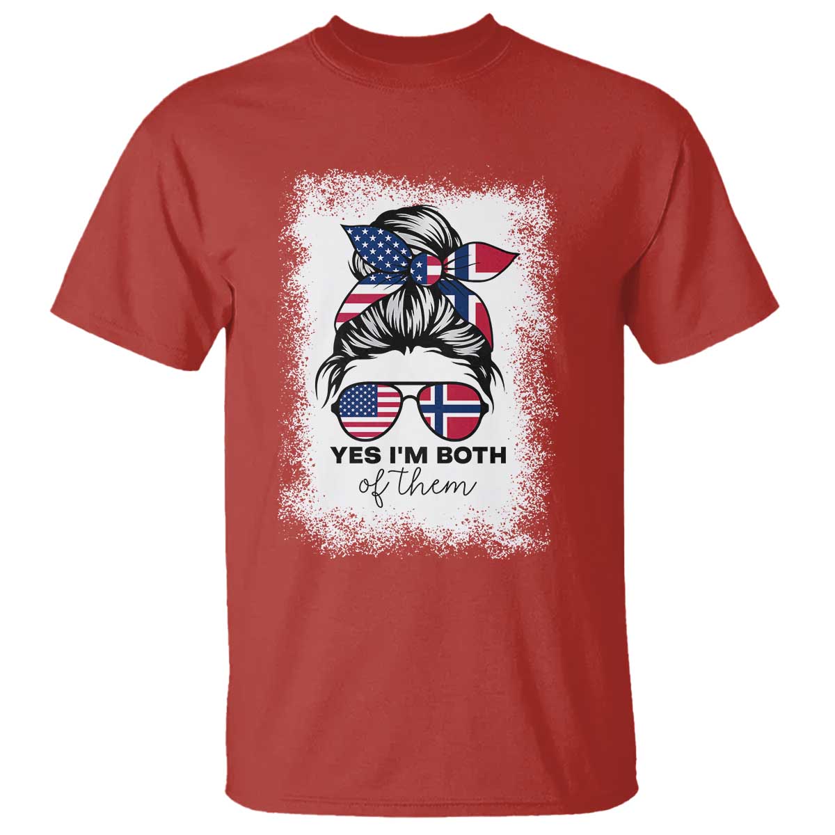 Yes I'm Both of Them Half Norwegian American T Shirt
