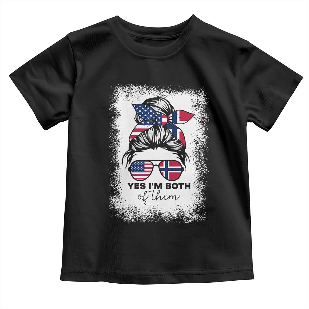 Yes I'm Both of Them Half Norwegian American Toddler T Shirt