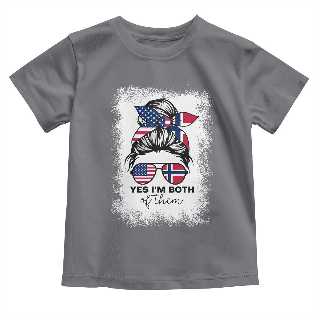 Yes I'm Both of Them Half Norwegian American Toddler T Shirt