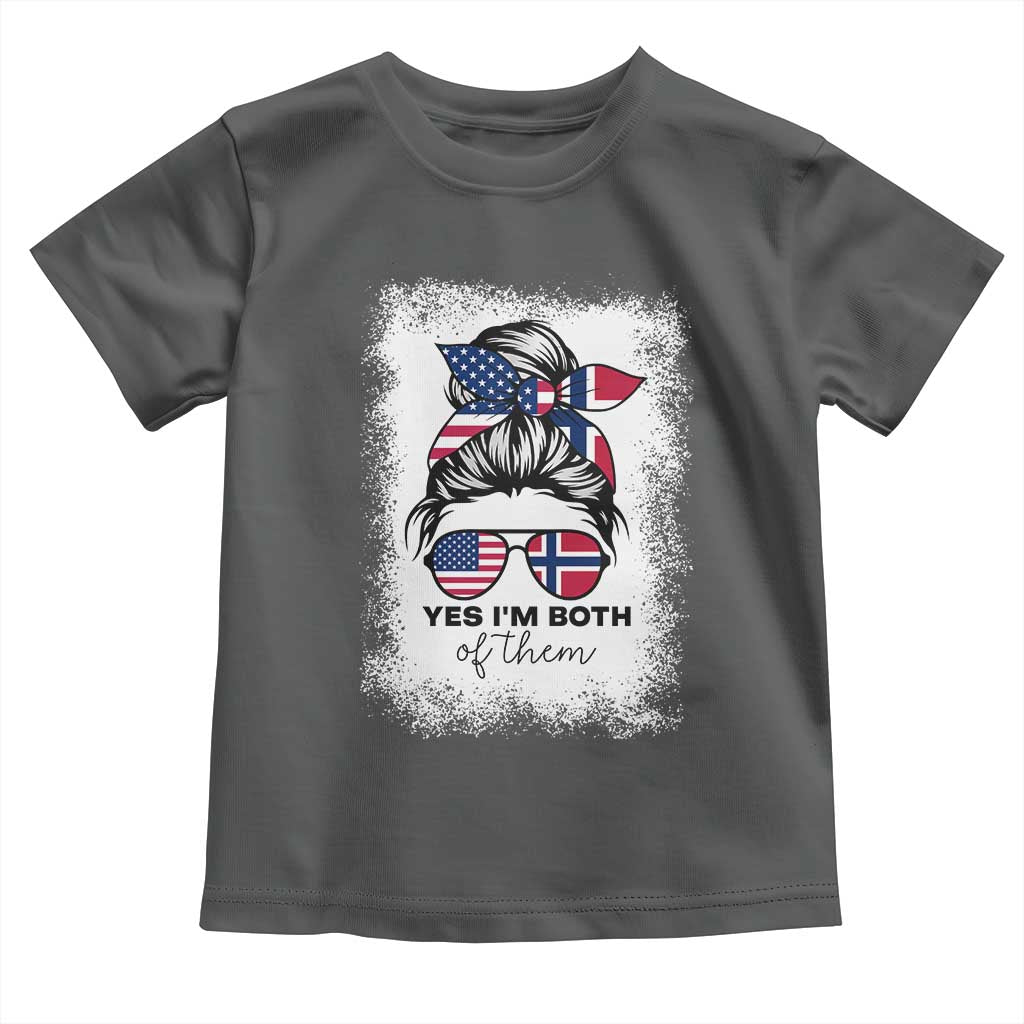 Yes I'm Both of Them Half Norwegian American Toddler T Shirt