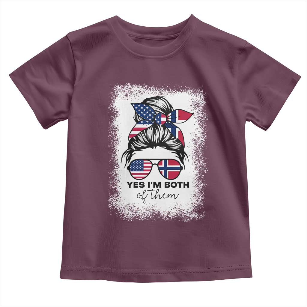 Yes I'm Both of Them Half Norwegian American Toddler T Shirt