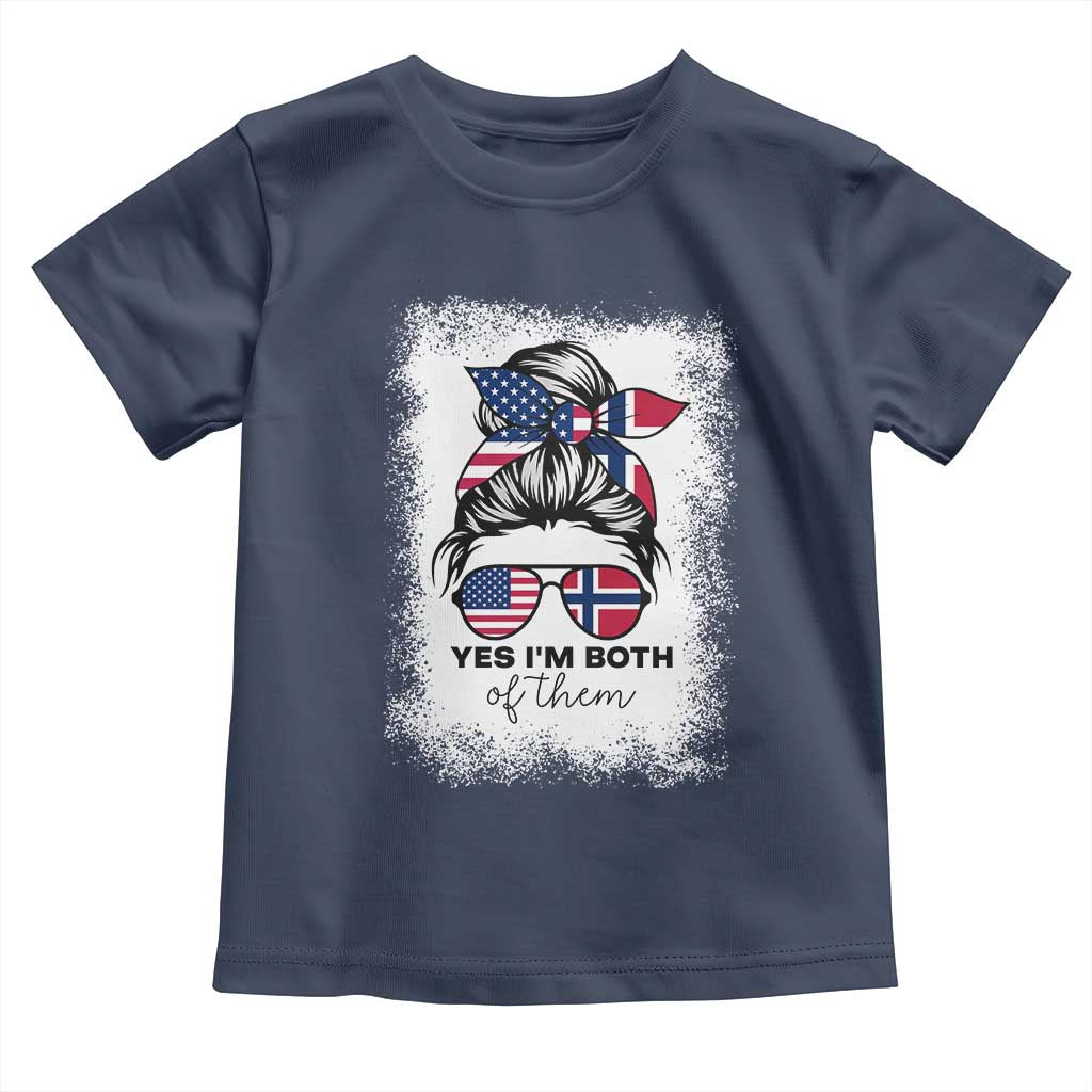Yes I'm Both of Them Half Norwegian American Toddler T Shirt