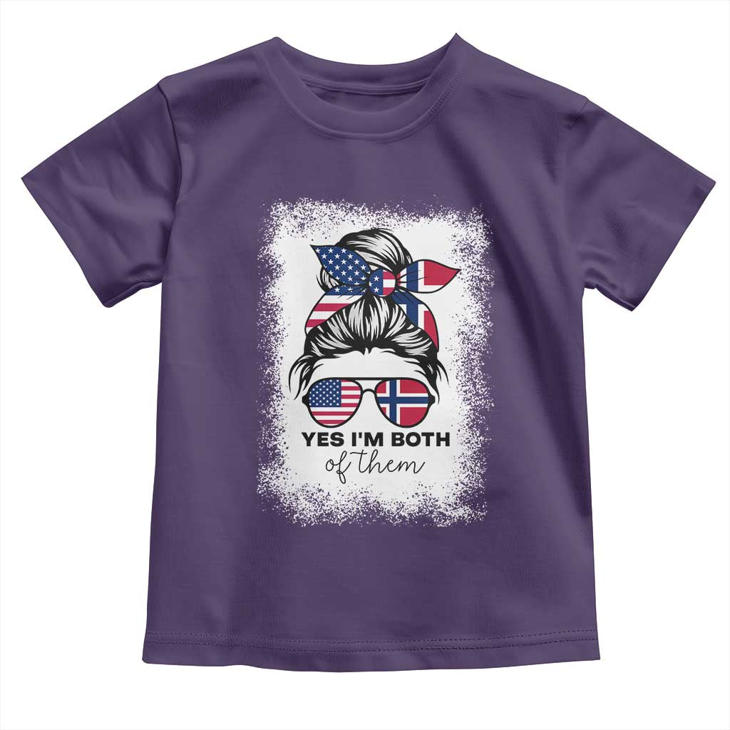 Yes I'm Both of Them Half Norwegian American Toddler T Shirt