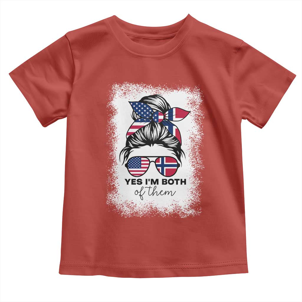 Yes I'm Both of Them Half Norwegian American Toddler T Shirt