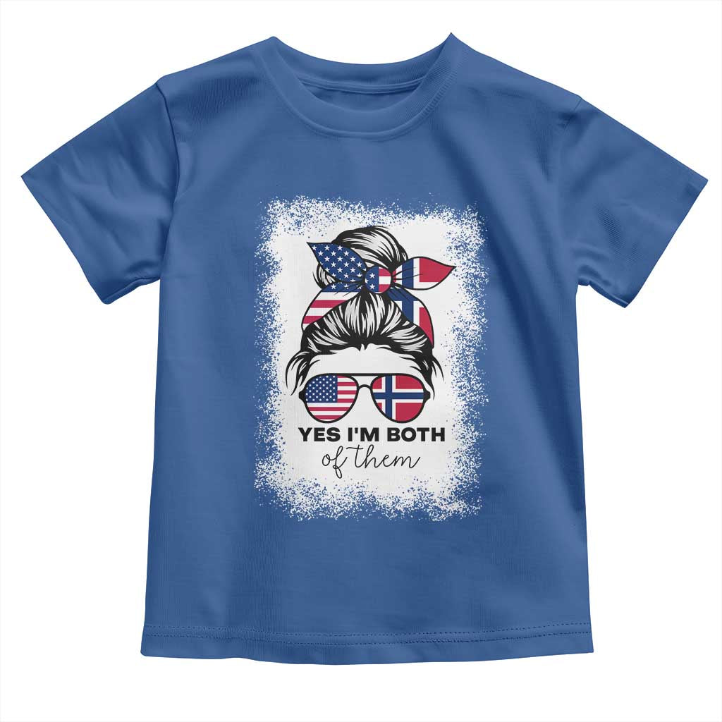 Yes I'm Both of Them Half Norwegian American Toddler T Shirt